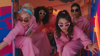 America Ferrera, Margot Robbie, Alexandra Shipp, and Ariana Greenblatt in Barbie (2023)
