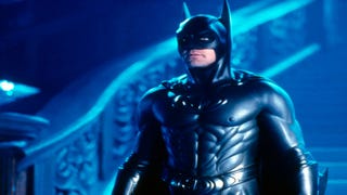 George Clooney wearing Batman suit in Batman & Robin