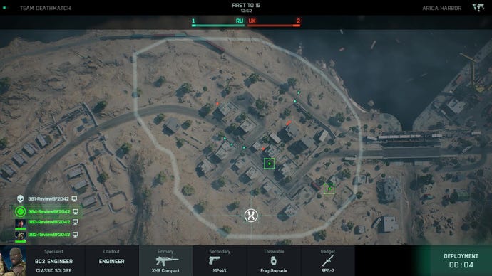 An aerial shot of one map from Battlefield Portal.