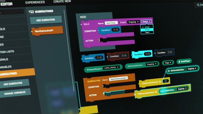 Battlefield 2042's portal builder menu screen