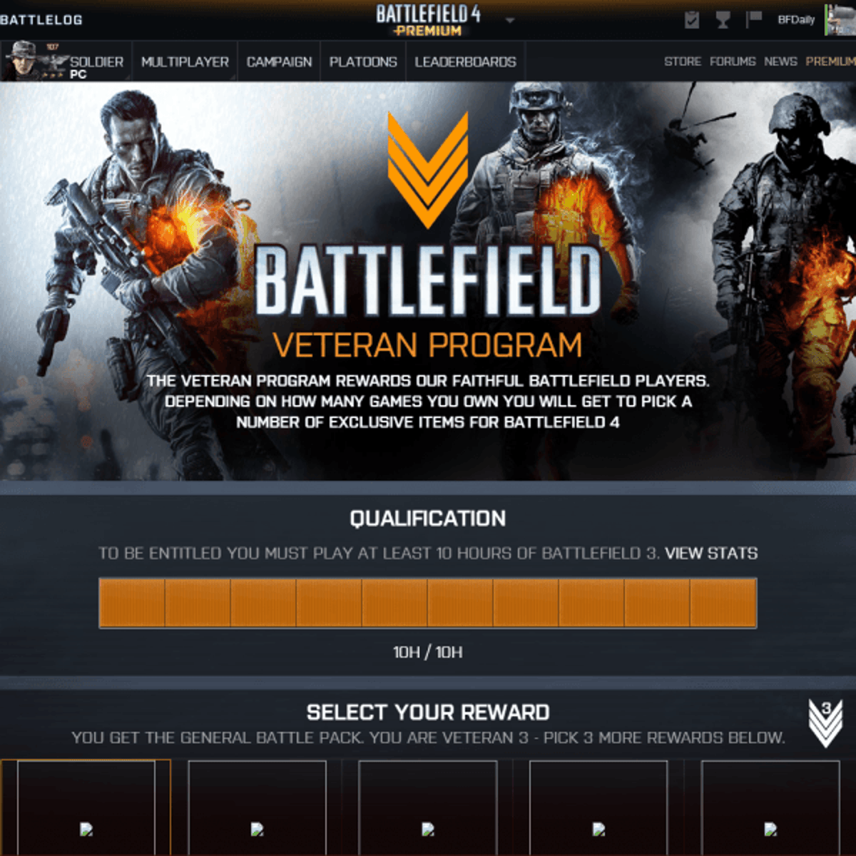 Play 10 hours of Battlefield 3, earn rewards in Battlefield 4's new Veteran  program