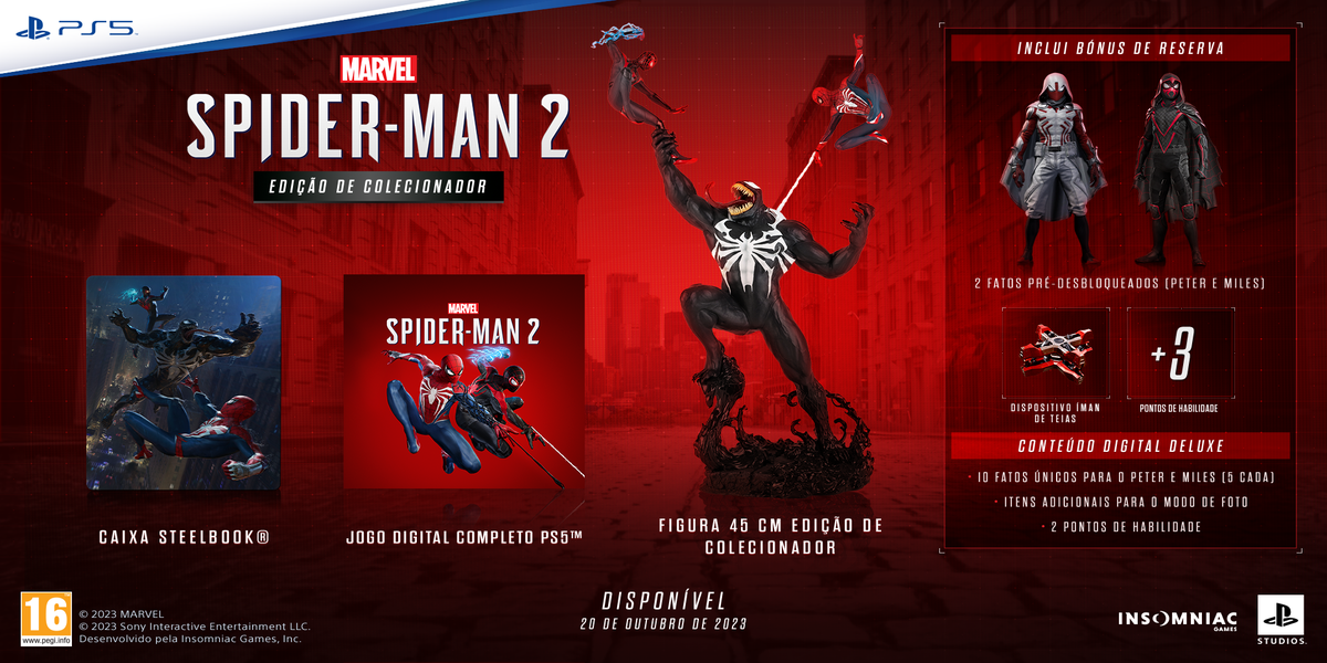 PS5 temático de Marvel's Spider-Man 2 será lançado no Brasil