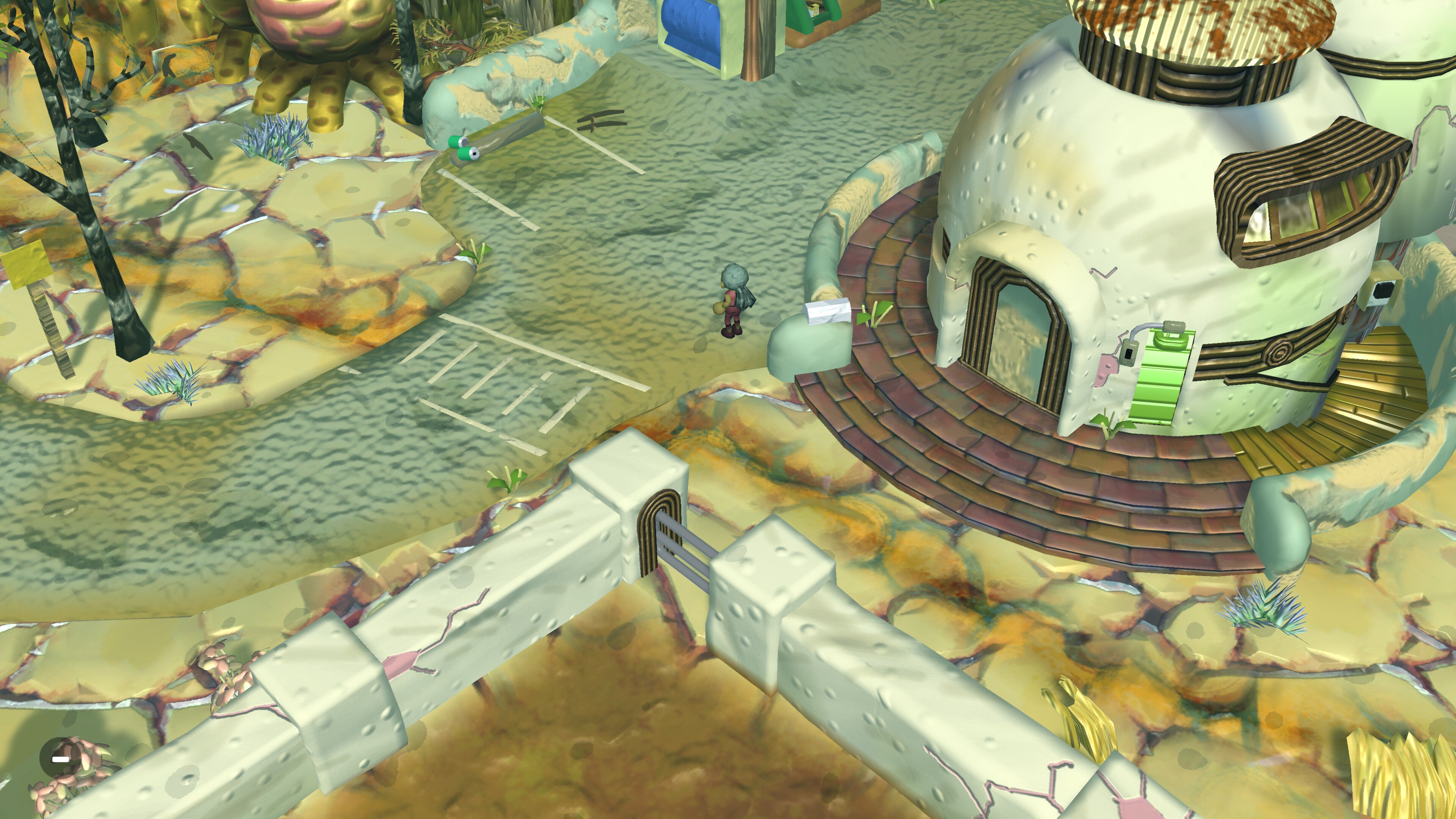 Exploring town in a Before The Green Moon screenshot.