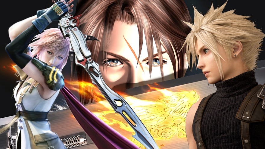 Lightning, Squall et Cloud de la série Final Fantasy