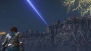 A character in Elden Ring, one of the best PS5 games, looking at a shooting star