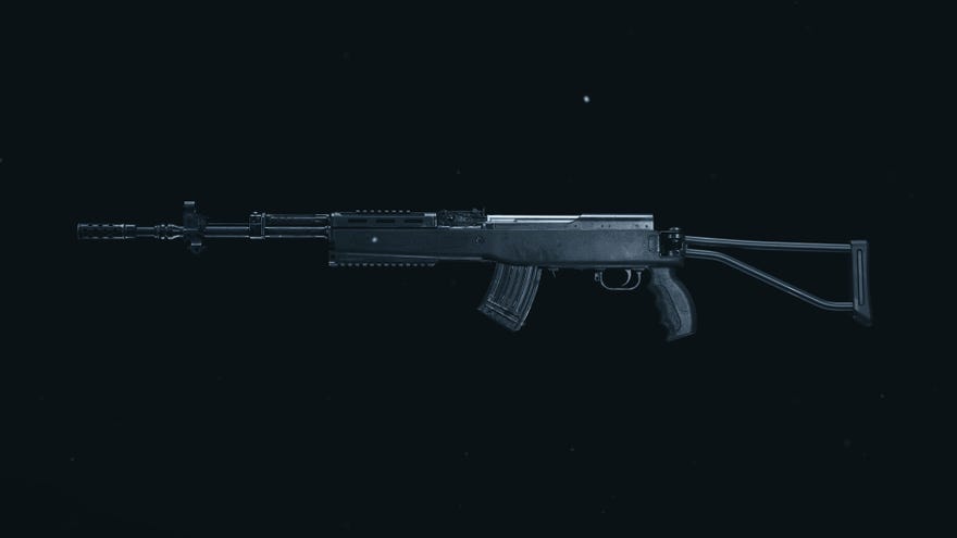 A screenshot of the SKS Marksman Rifle as it appears in the Call of Duty: Warzone Gunsmith.