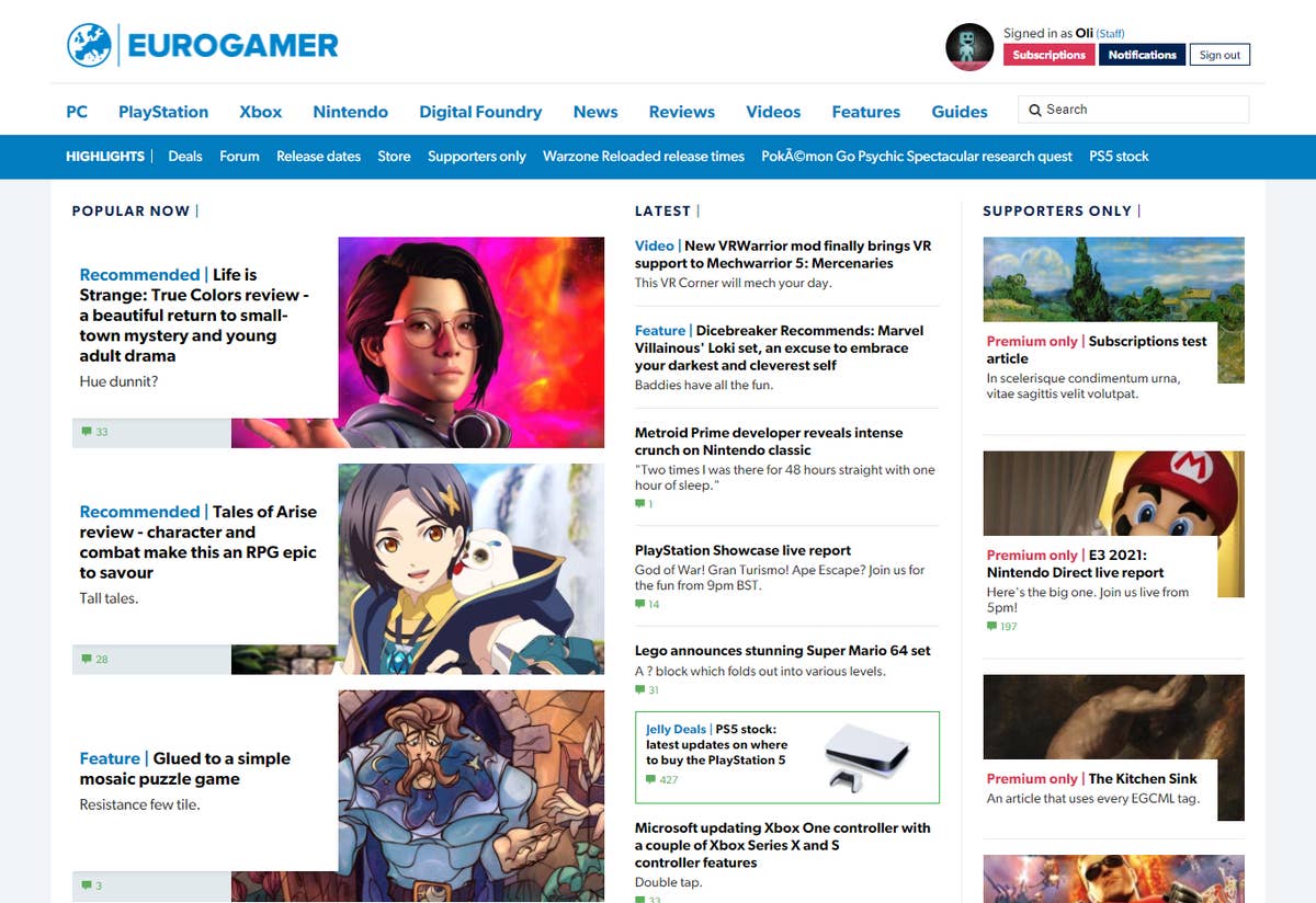 Support Eurogamer to view the site ad-free - and much more