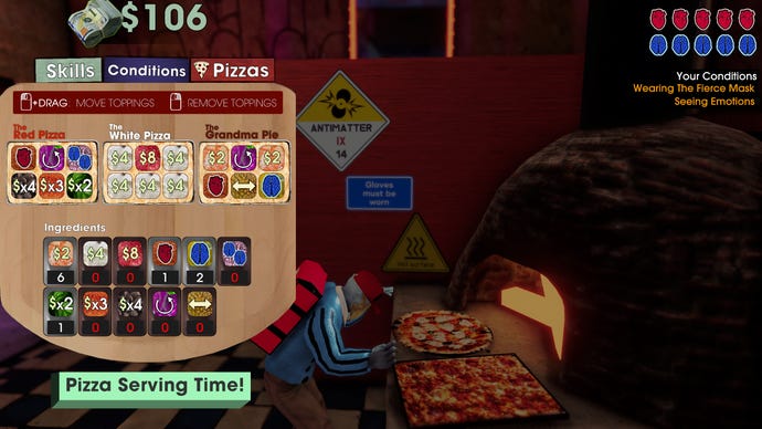 Baking pizzas in a Betrayal At Club Low screenshot.