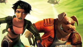 Jade and a pig companion in Beyond Good & Evil artwork