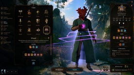 The character creation screen in Baldur's Gate 3, showing a wizard Dragonborn custom character.