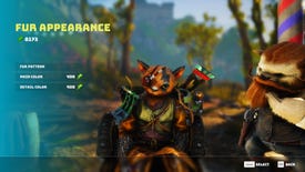 A Biomutant screenshot of the appearance customisation screen at Trim's shop.