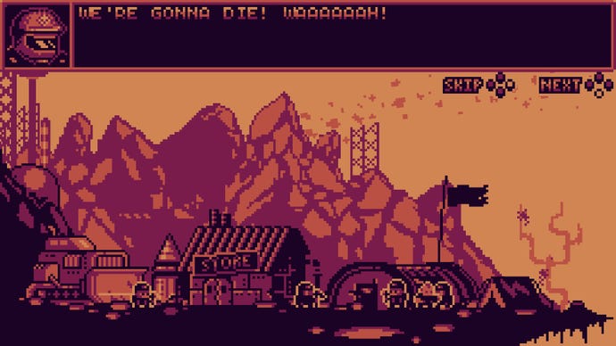 A miner exclaims, "We're gonna die! Waaahhhh!" in Biota.