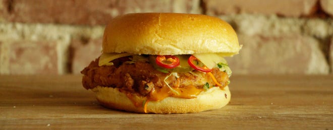 Photograph of a chicken sandwich