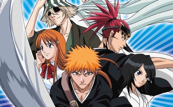 Bleach cropped promotional poster featuring five characters