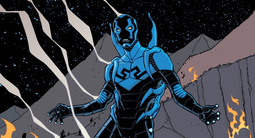 Cropped panel featuring Blue Beetle