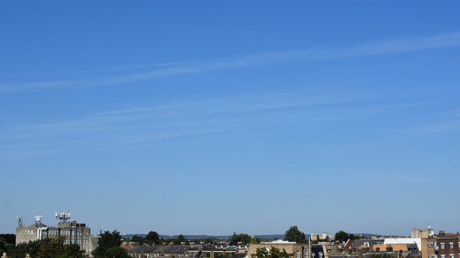 A photo of the real-life blue summer sky, circa London 2021.