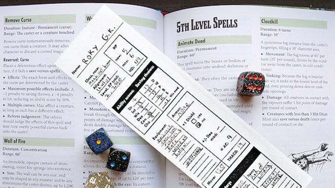 An image of the Bookmark Character Sheet.