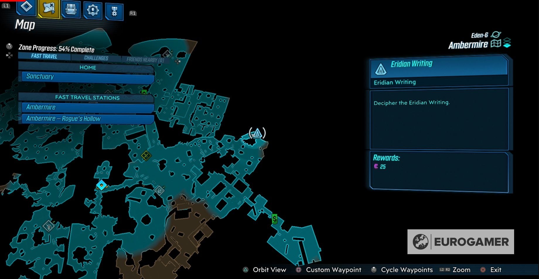 Borderlands 3 znajdźki i sekrety Eridian Writing Ambermire