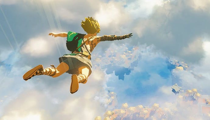 Link falling through the sky in BOTW 2