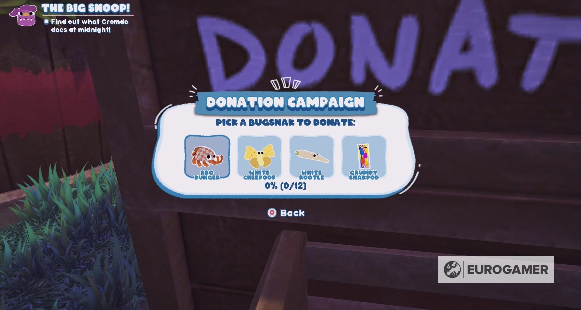 Bugsnax Snakpack upgrade How to increase your bug inventory in