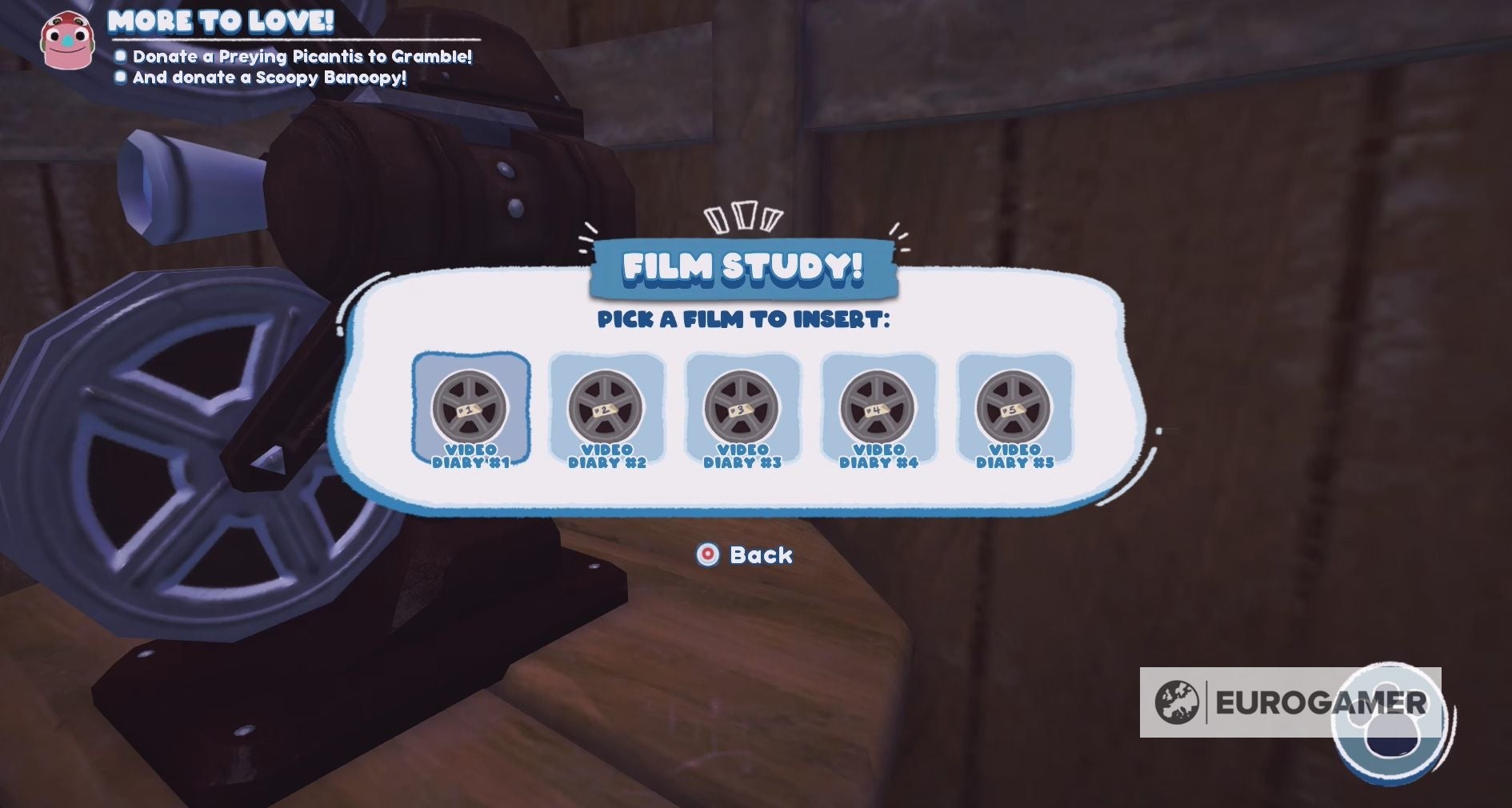 Bugsnax video diary locations Where to find Lizbert's video diaries