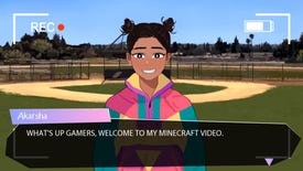 Butterfly Soup game screen with Akarsha talking