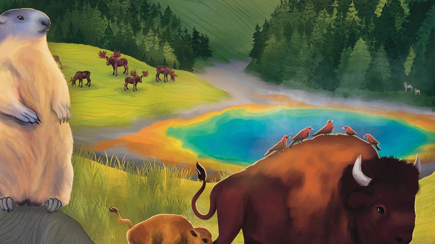 The cover of the Caldera Park board game.