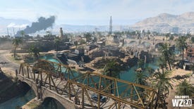 A desert city with a river and a bridge over it in Call Of Duty: Warzone 2's new map.