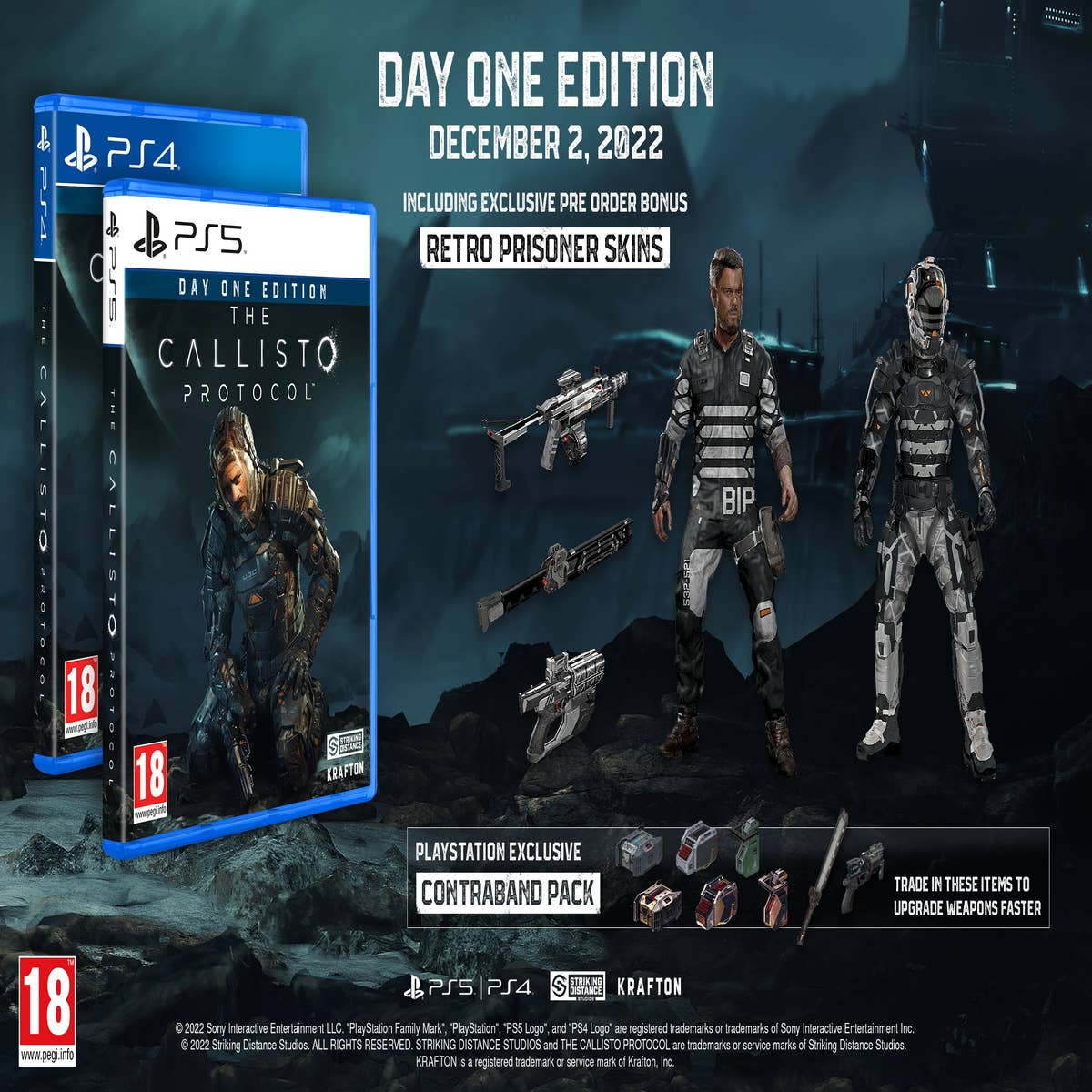  The Callisto Protocol Day One Edition (PS4) EU Version Region  Free : Video Games