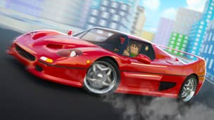 Artwork for Car Dealership Tycoon showing a Roblox character in a sports car.