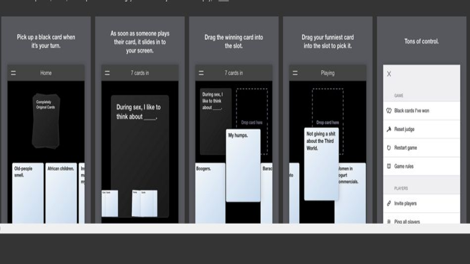 Unofficial Cards Against Humanity app arrives online and it's free