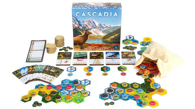 Cascadia board game layout