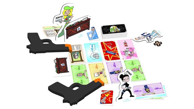 Cash 'n Guns party board game gameplay layout