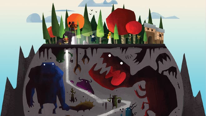 Catacombs dexterity board game box artwork