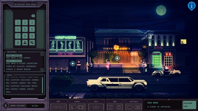 A car pulls up to a night club in Chinatown Detective Agency