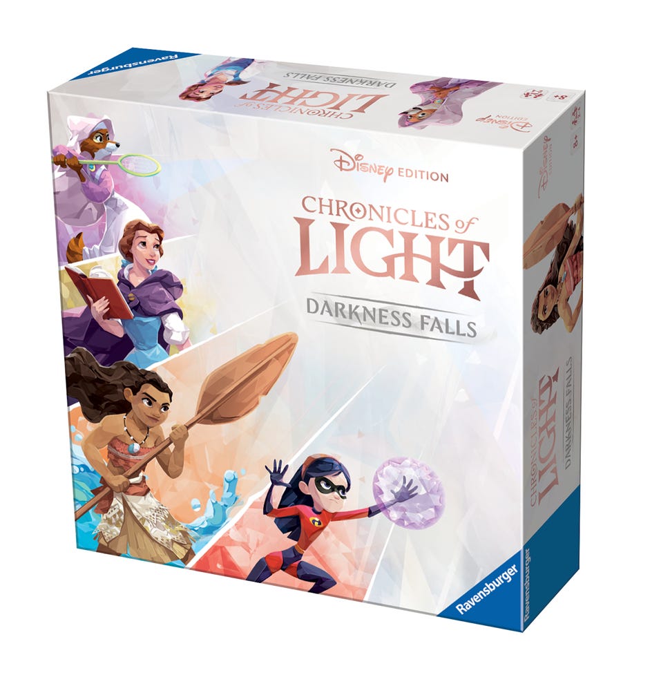 Full box art for Disney board game Chronicles of Light: Darkness Falls