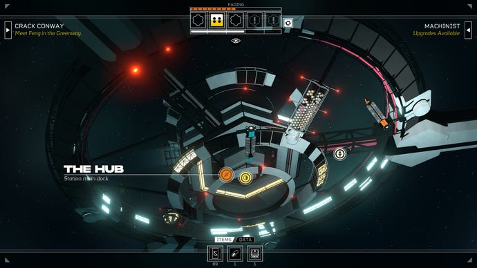 The map of the hub of the space station in Citizen Sleeper