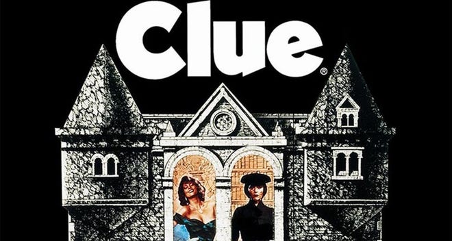 Cropped poster for Clue, featuring two characters