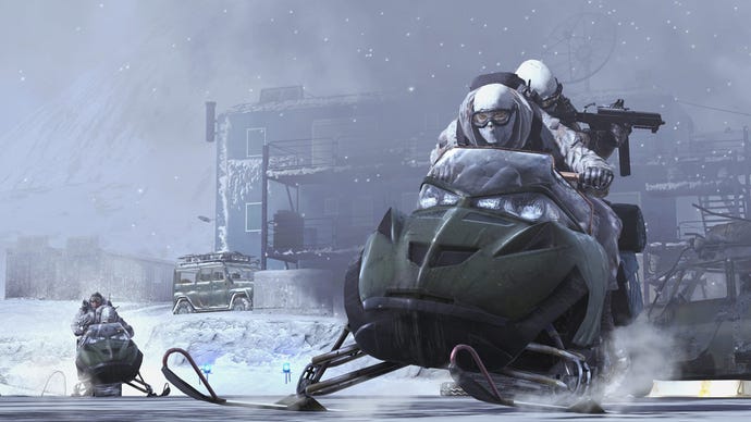 Soldiers on ski-mobiles in Call Of Duty Modern Warfare 2