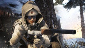 A sniper wearing goggles reloads their weapon next to a tree in Call Of Duty: Vanguard.