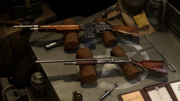 the BAR lying next to the Combat Shotgun in the Gunsmith screen of Call Of Duty: Vanguard.