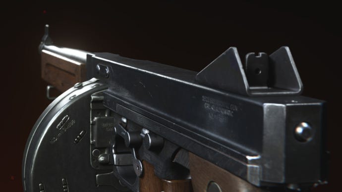 A render of the M1928 in Call Of Duty: Vanguard, as seen from the Gunsmith preview animation screen.