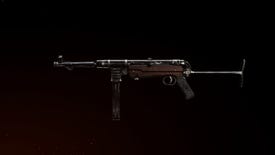 MP40 weapon preview against black background in Call Of Duty: Vanguard