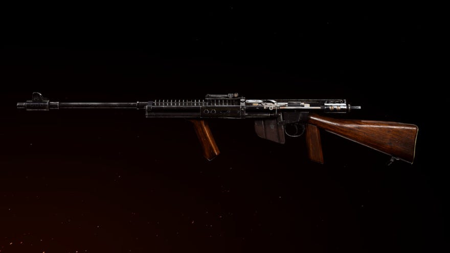NZ-41 wapenvoorbeeld tegen zwarte achtergrond in Call of Duty: Vanguard