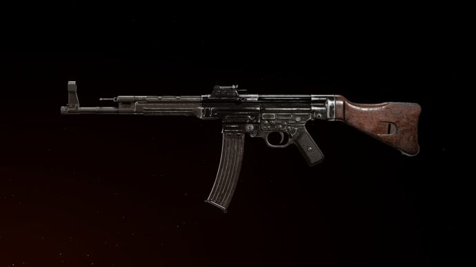 STG44 weapon preview against black background in Call Of Duty: Vanguard