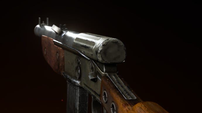 A render of the Volk in Call Of Duty: Vanguard, as seen from the Gunsmith preview animation screen.