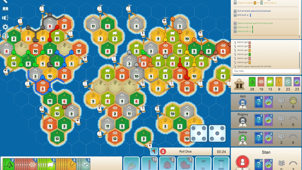 World map from digital clone of Catan, Colonist.io