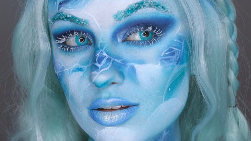 Cosplayer/Makeup Artist MakeupMadhouse with blue contacts from Coloured Contacts