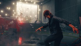 Jesse hurls an object with her powers in a Control screenshot.