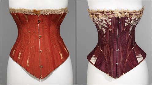 Two Victorian Era Corsets (Courtesy Met Museum)